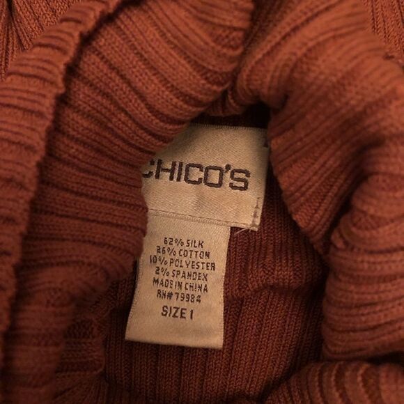 Chicos turtleneck sweater 62% silk - Picture 4 of 4